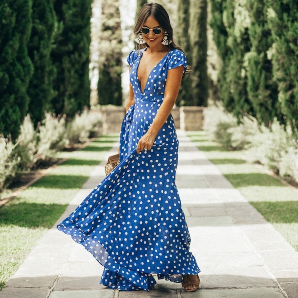 Tularosa Wrap Dress in Robin Dot